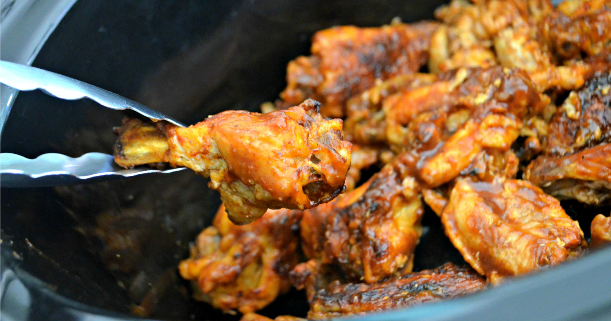 Easy Slow Cooker Buffalo BBQ Chicken Wings - Hip2Save