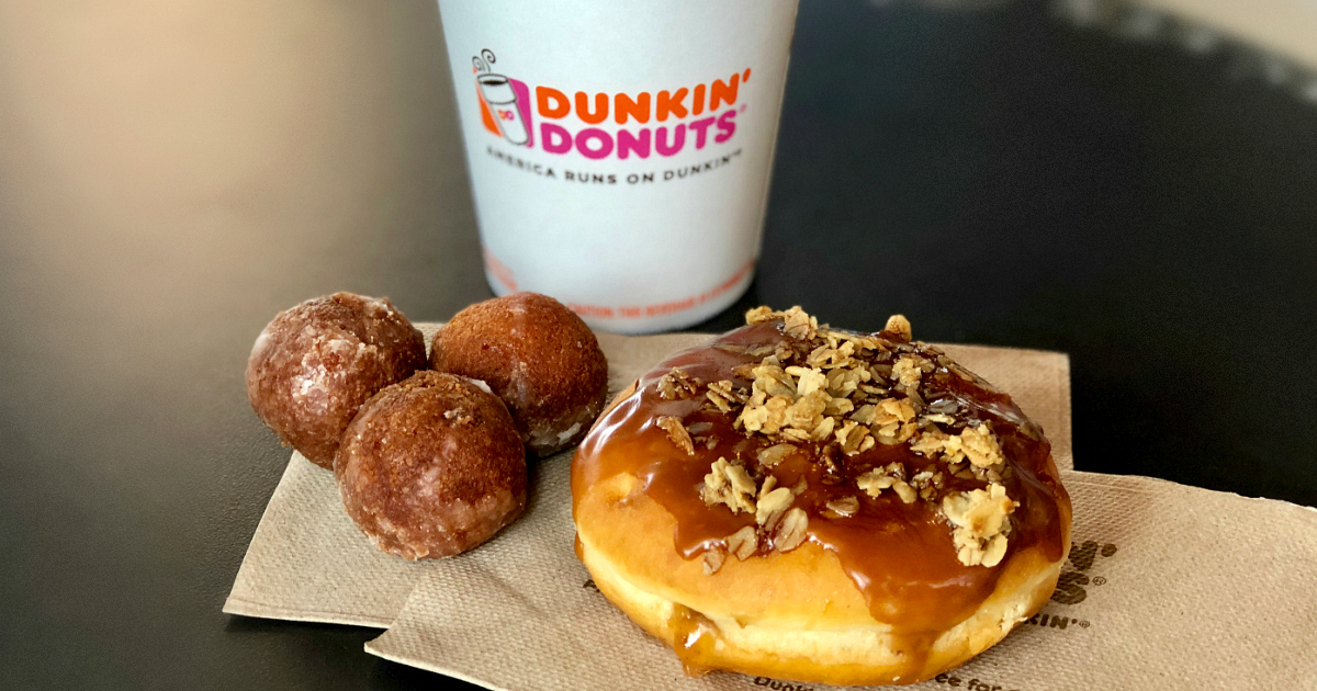 pumpkin maple coffees are on perk for fall at dunkin donuts, along with delicious new treats like these donut holes