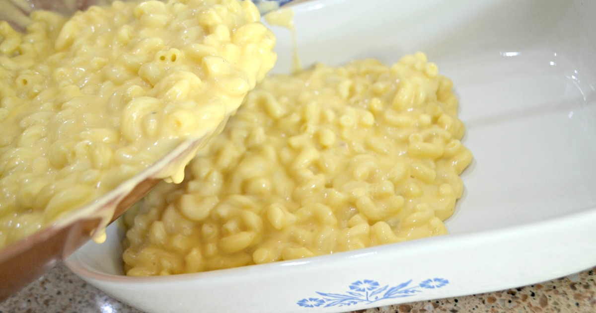 Classic Mac and Cheese just like my mom made! – Pouring into bakeware to bake