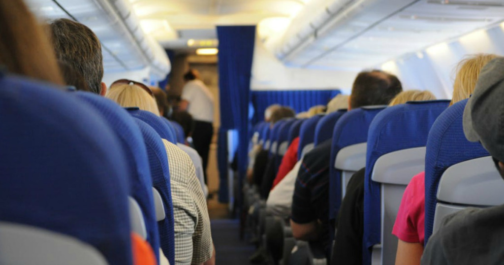 People sitting on an airplane