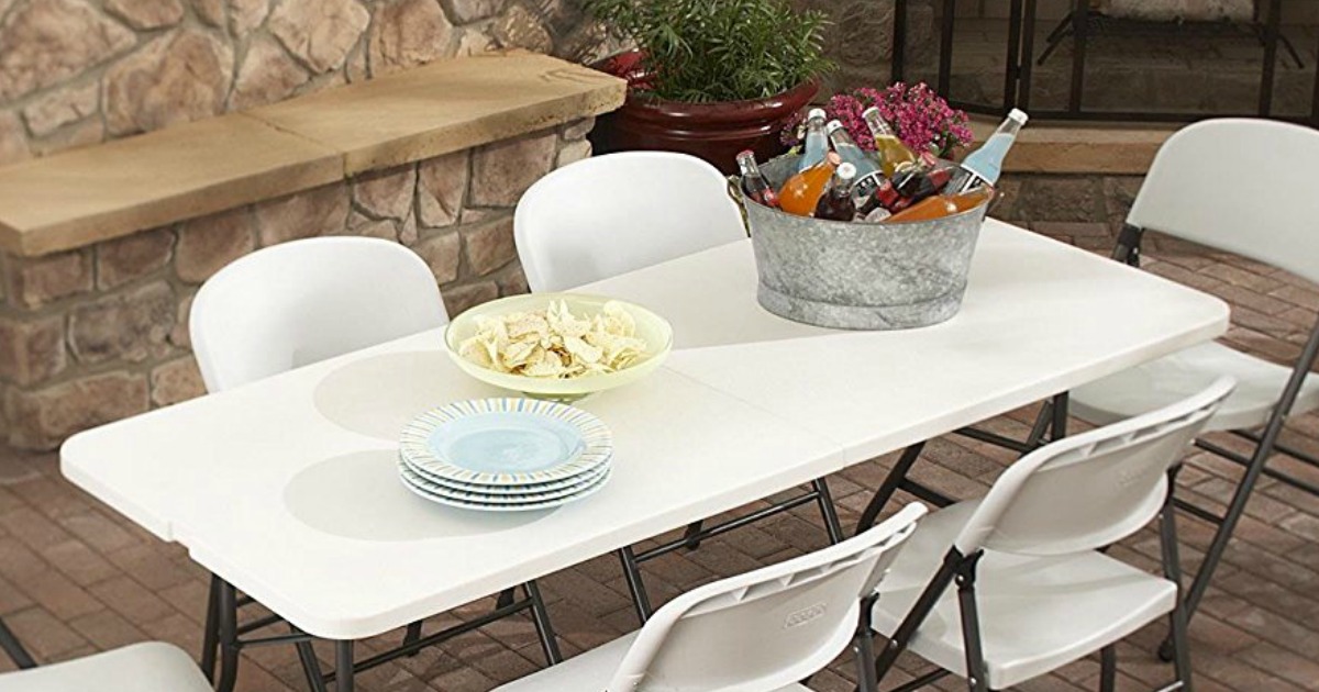 6' Folding Banquet Table Off-white - Plastic Dev Group : Target