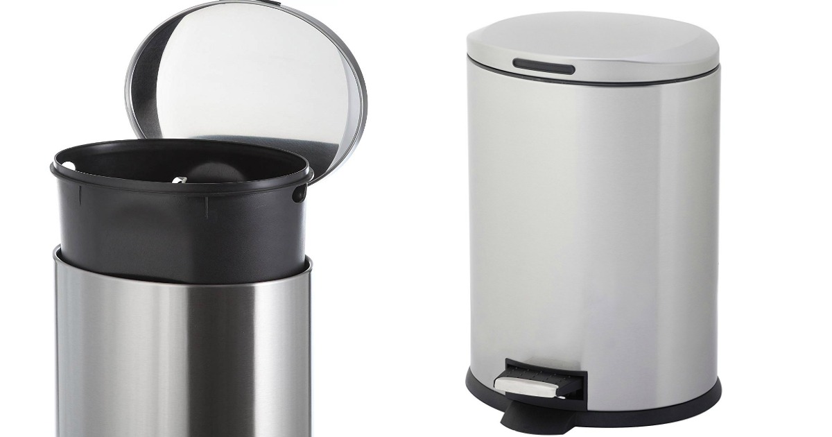 Home Zone Stainless Steel Oval Step Trash Can Only 20.62 (Great Reviews)