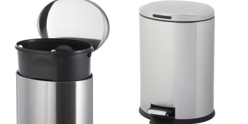 Home Zone Stainless Steel Oval Step Trash Can Only $20.62 (Great Reviews)
