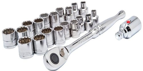 50% Off Husky Drive Socket Wrench 21-Piece Set w/ Lighted Extension Bar at Home Depot