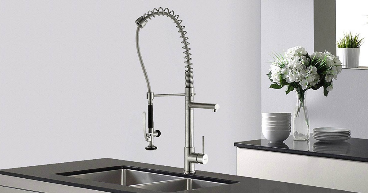 Kraus Stainless Steel Pull Down Kitchen Faucet Just 214 95 Shipped   Kraus Faucet 