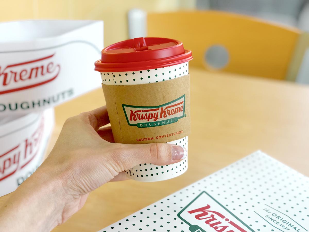 On your birthday get a free doughnut and coffee at krispy kreme – coffee closeup