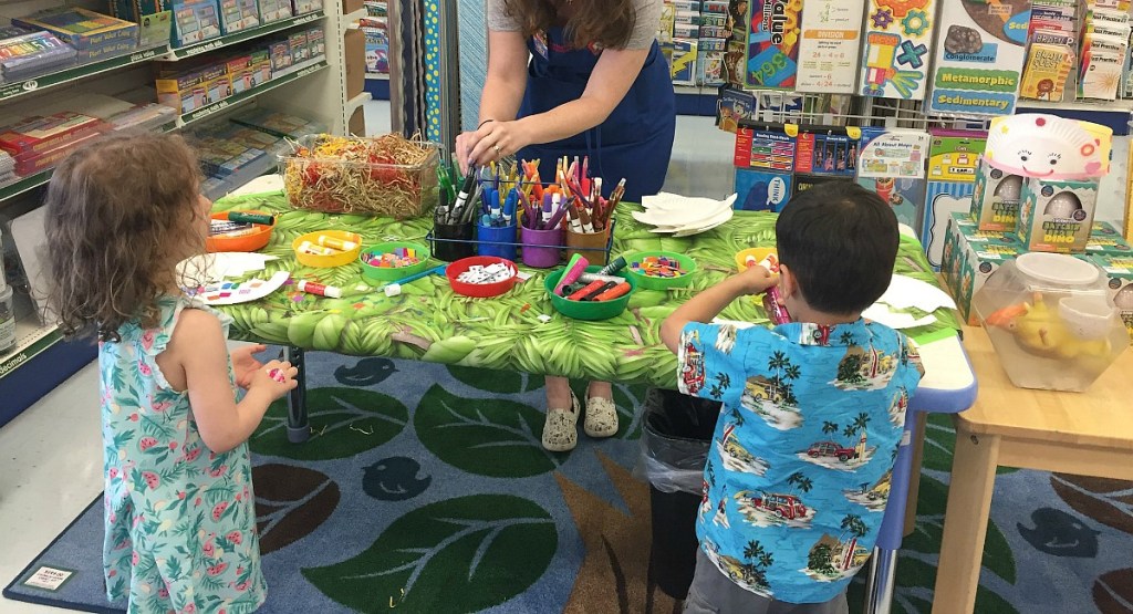 free fall activities — kids at lakeshore learning crafts table