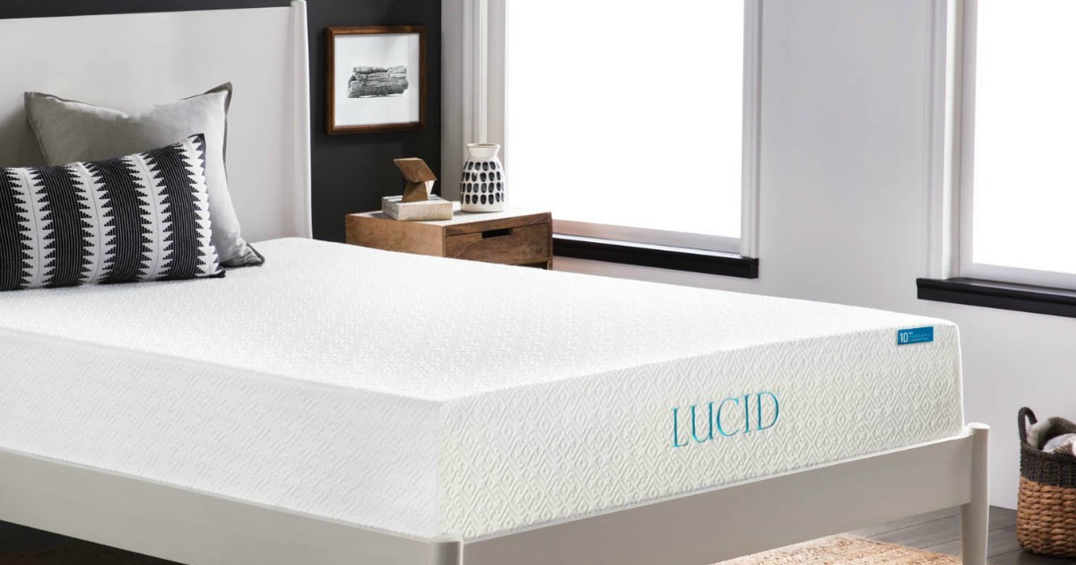 lucid 10 inch king hybrid mattress