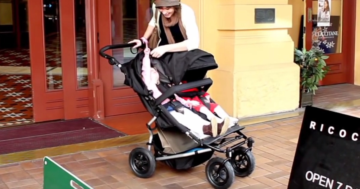 width of out and about double buggy