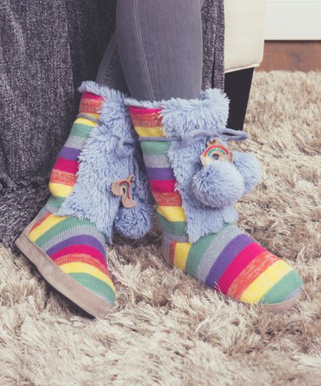 rainbow slipper boots