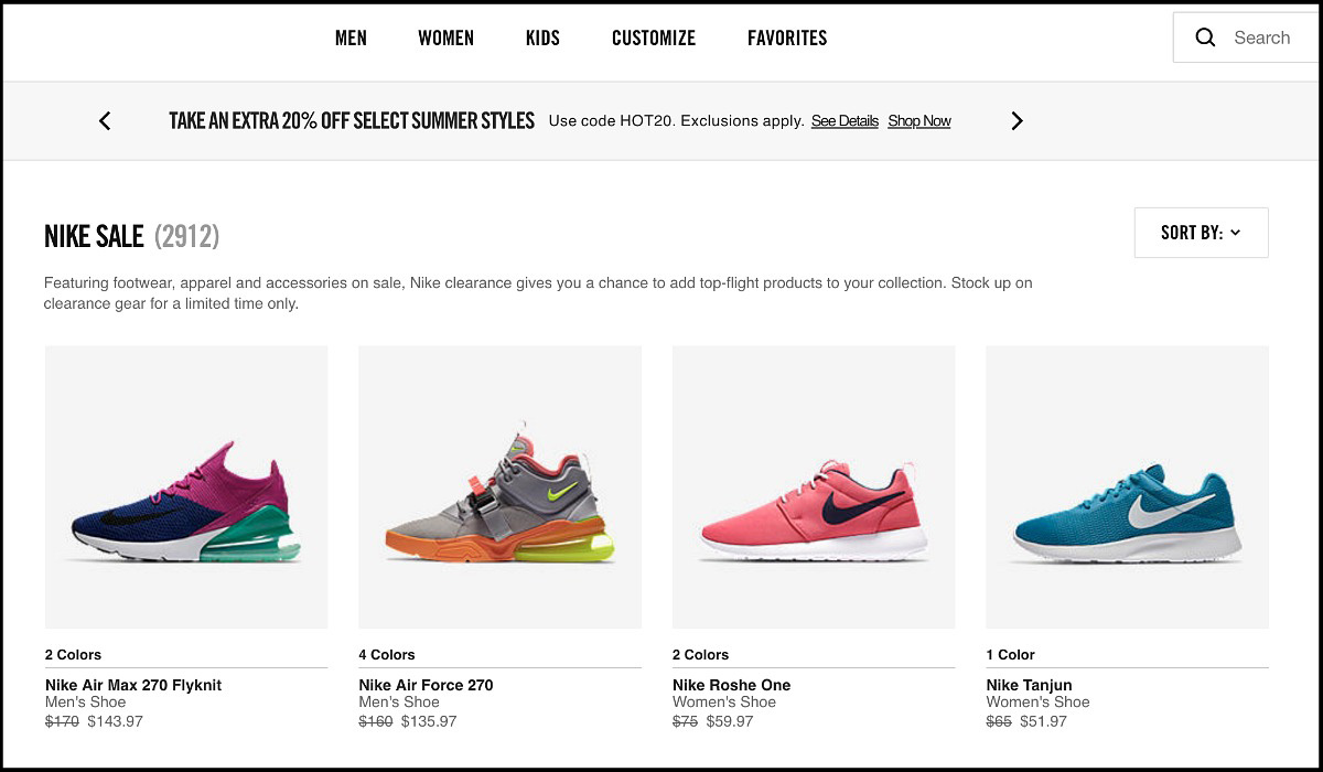 Shopping for Nike Sneakers 