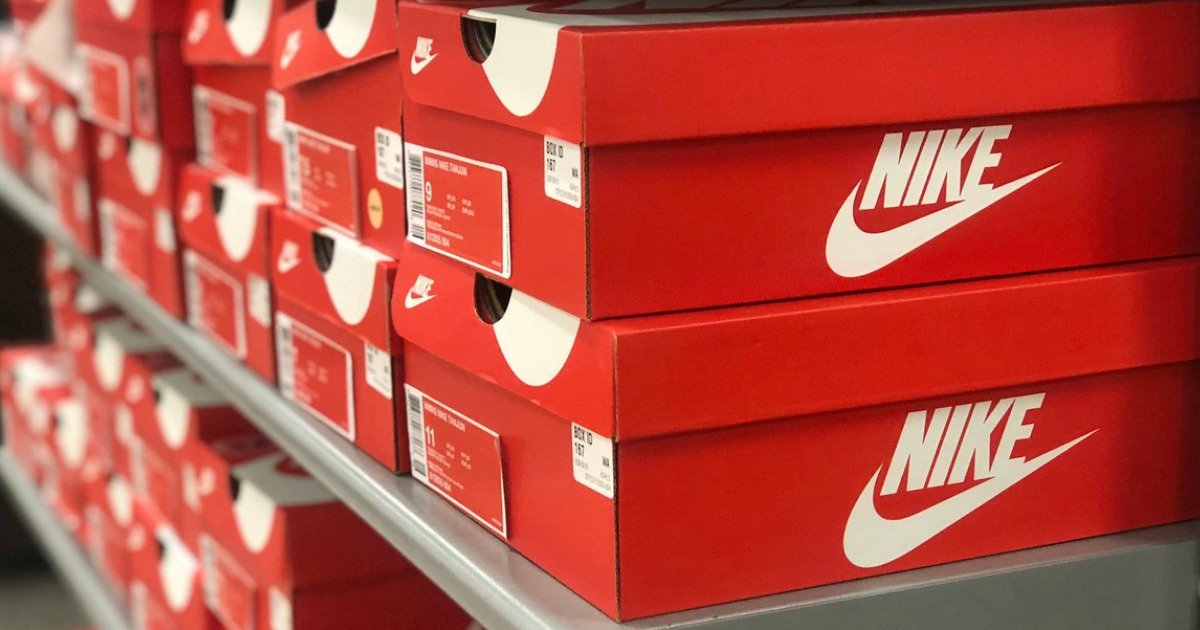 nike best deals and shopping tips – nike boxes on store shelf closeup