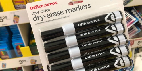 Two Office Depot Dry Erase Marker 5-Count Packs ONLY $1.48 Total (Regularly $9) & More