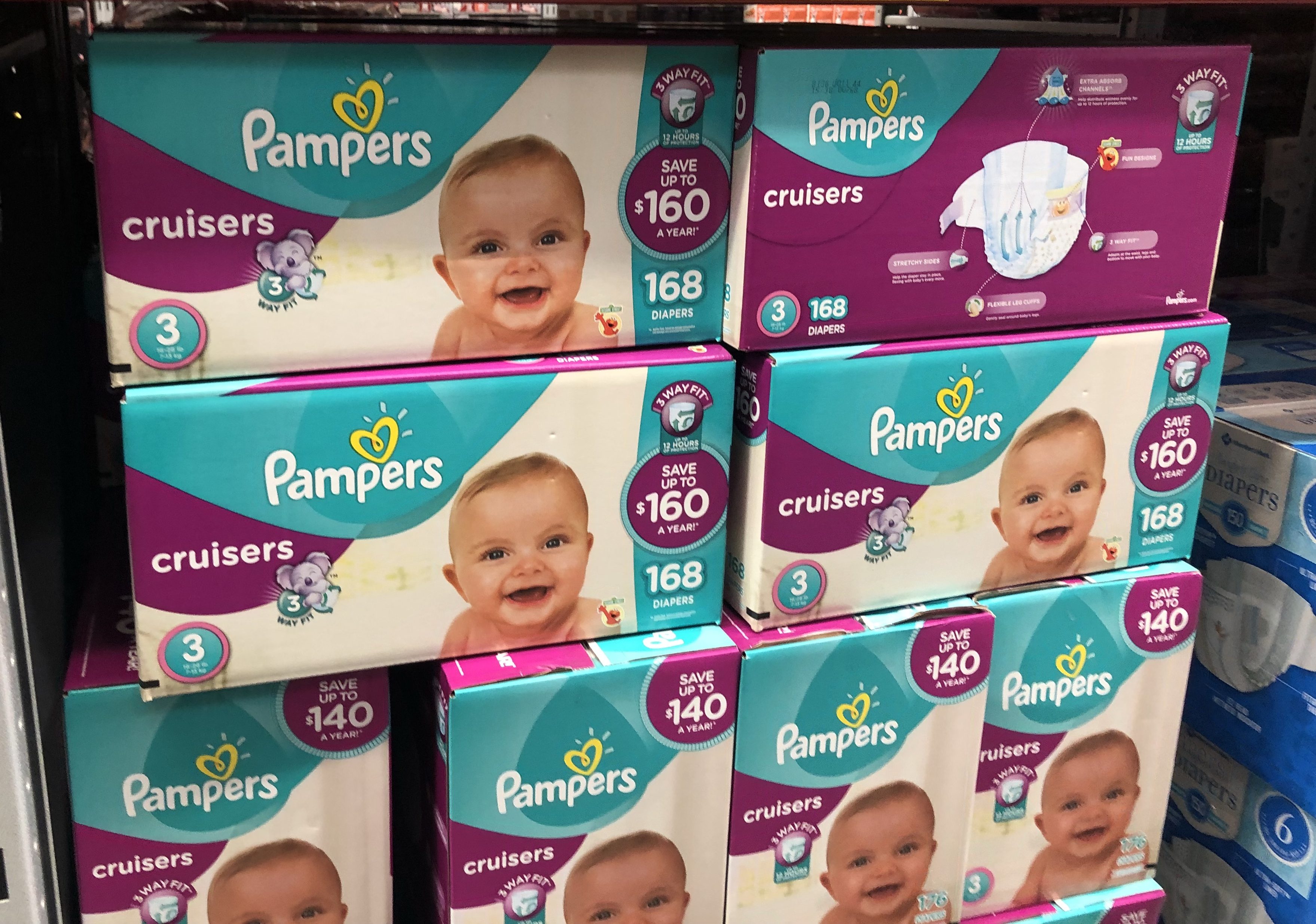 5 Off Each Box Of Pampers Diapers & 3 Off Baby Wipes at Sam's Club