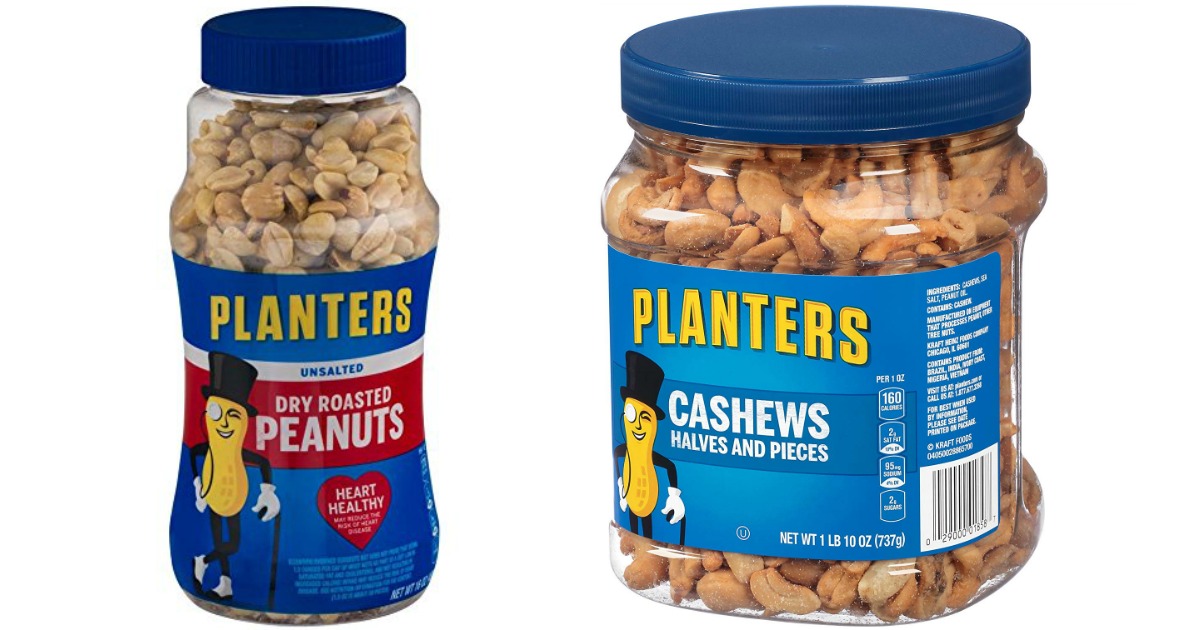 Amazon FOUR Planters Dry Roasted Peanuts 16oz Canisters Only 8.90