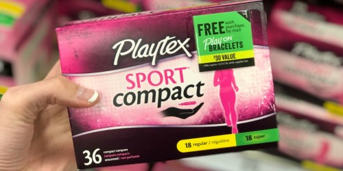 High Value $2/1 Playtex Sport Tampons Coupon + 2 Free Bracelets w/ Purchase ($30 Value)