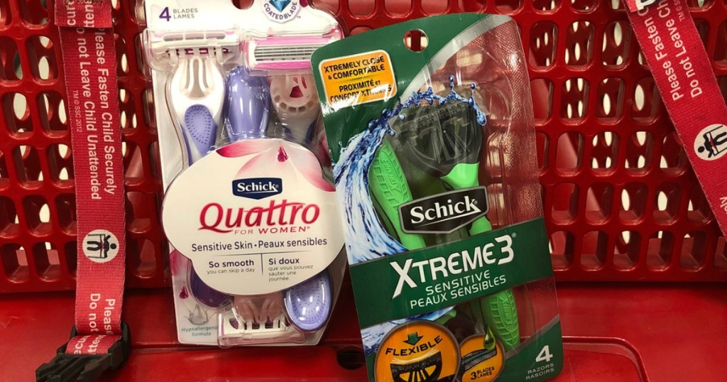 schick quattro and schick xtreme3 at target in cart