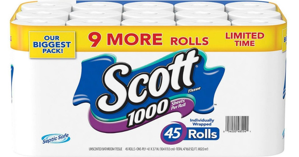 Sam's Club Scott 1000 Toilet Paper 45Count Rolls Only 24.68 Shipped (Just 55¢ Per Roll)