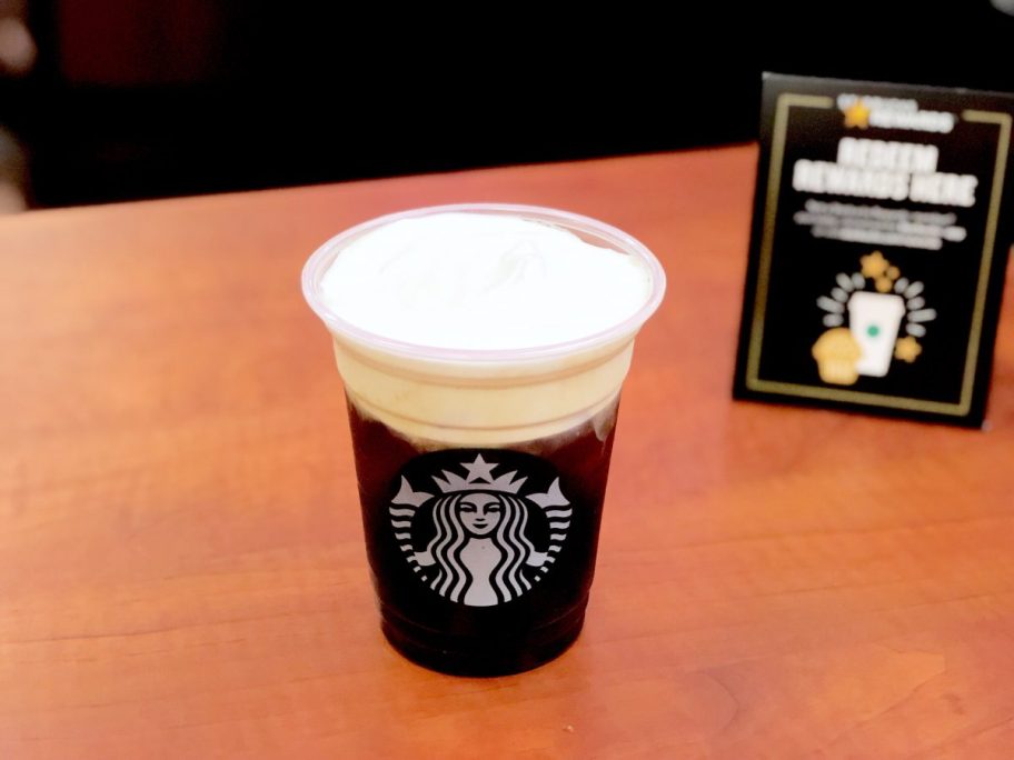 cup of starbucks cold brew with foam