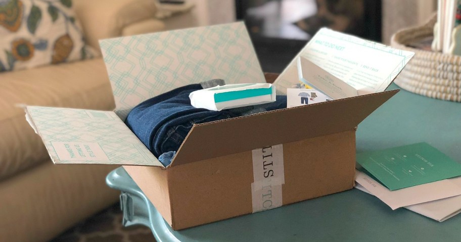 stitch fix box opened on table