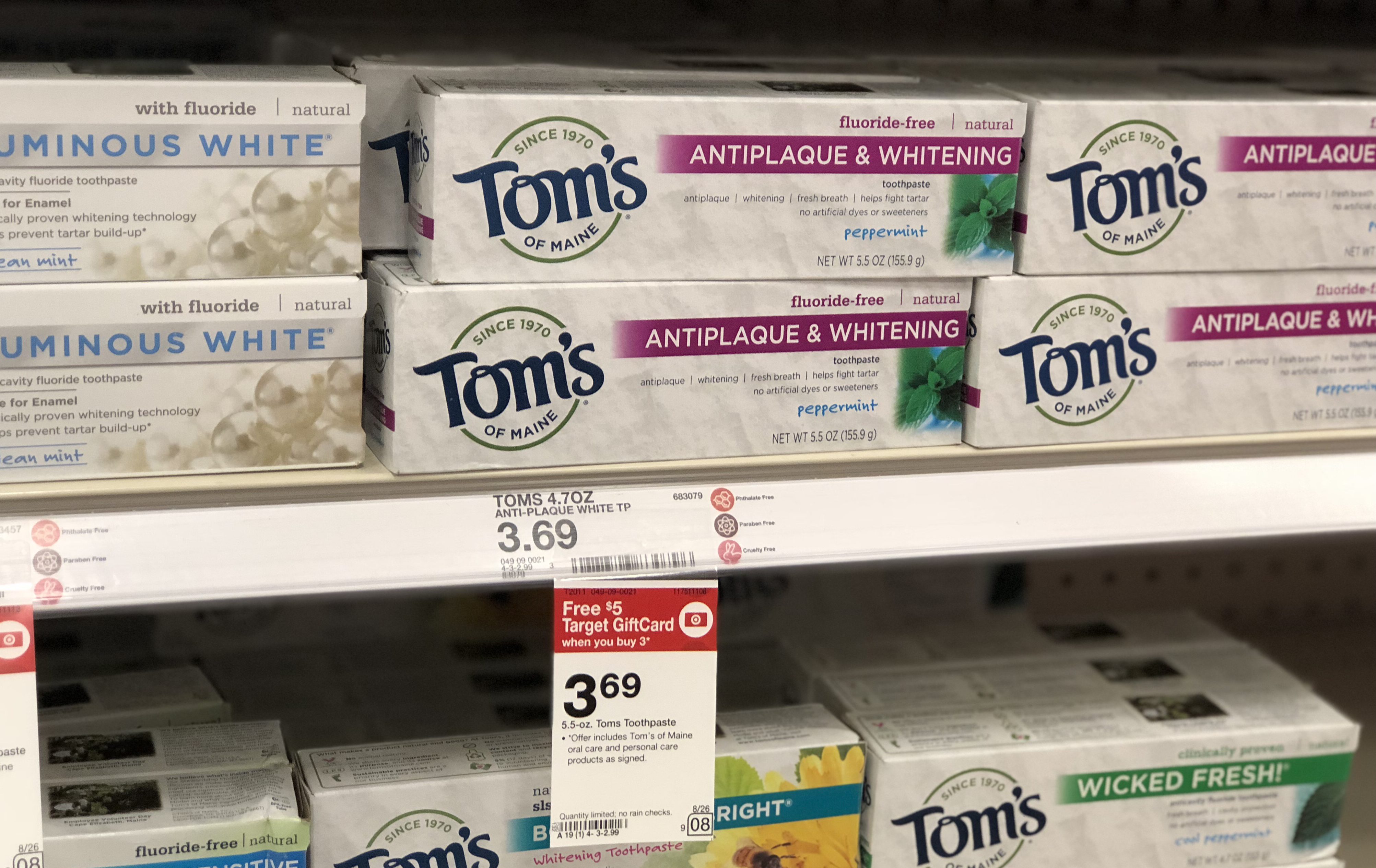 Tom's of Maine Toothpastes as Low as 57¢ Each After Cash Back at Target