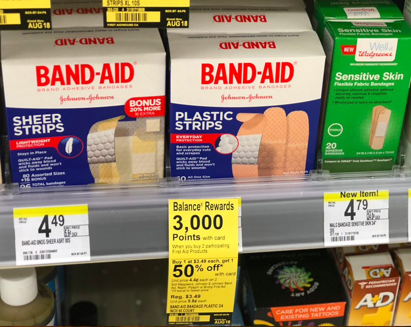 TWO Boxes of Band-Aid Bandages ONLY 23¢ After Walgreens Rewards ($7 Value)