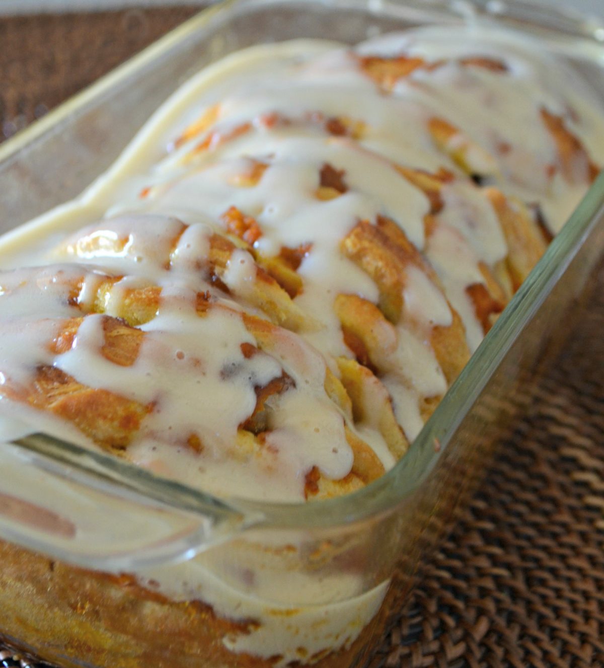 pull apart pumpkin spice loaf baked in the pan and ready to serve