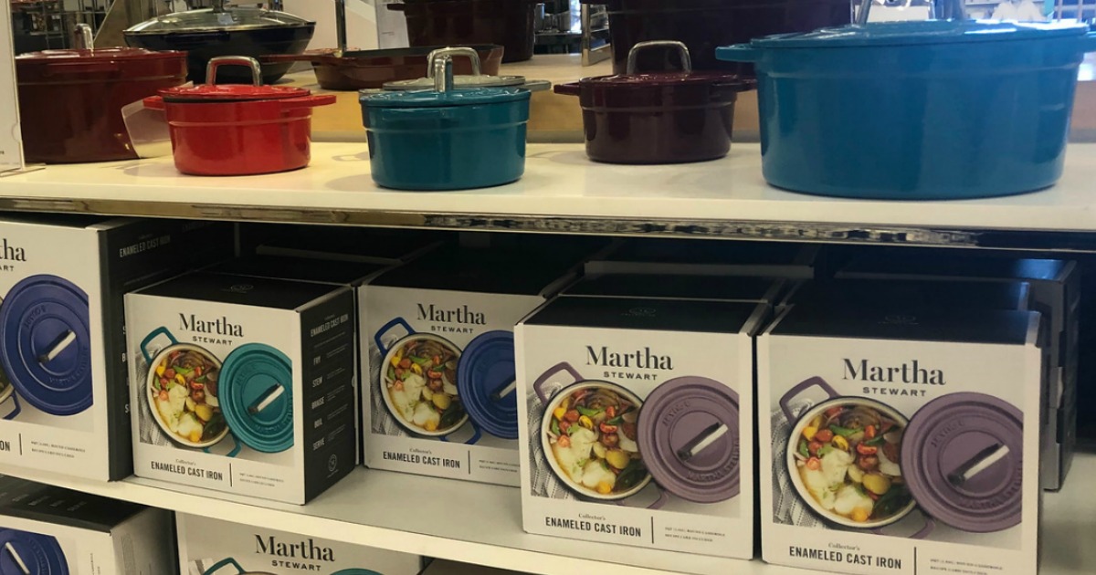 Martha Stewart Collection CLOSEOUT! Collector's Enameled Cast Iron 6 Qt.  Round Dutch Oven, Created for Macy's - Macy's