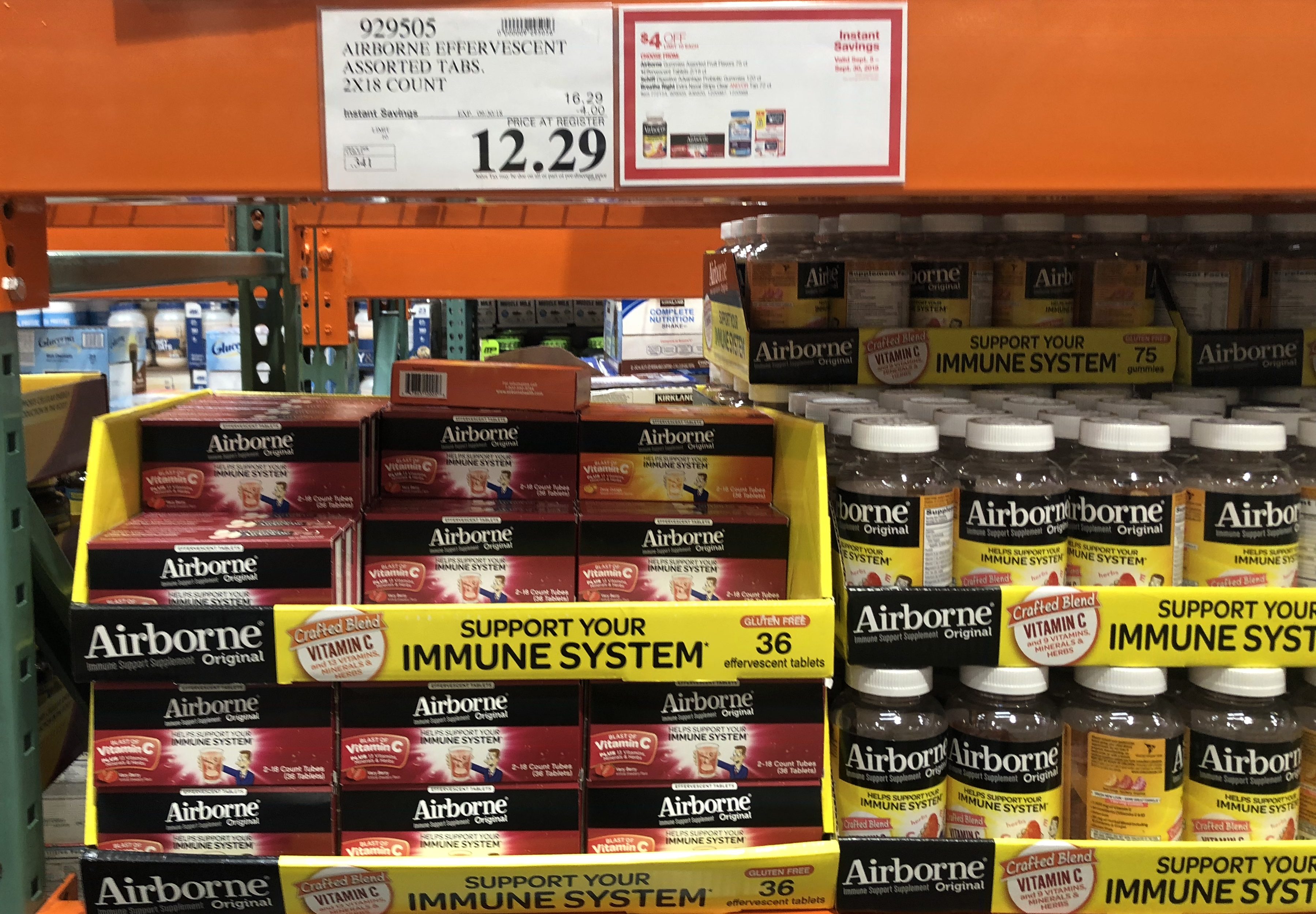 Costco Monthly Deals for September 2018 - Airborne at Costco