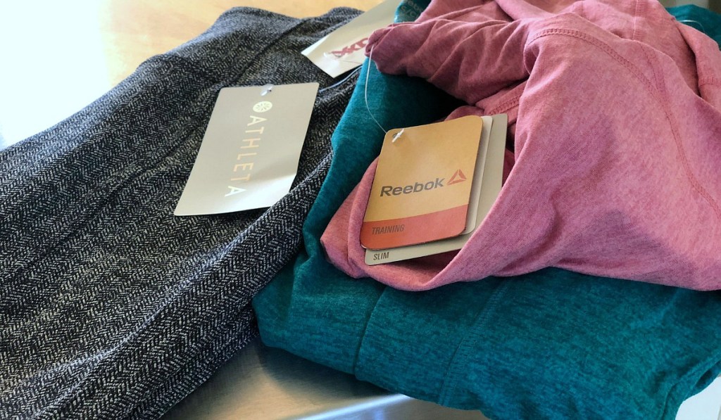 collin weekly round up — tjmaxx workout finds with athleta pants and reebok long sleeve shirts