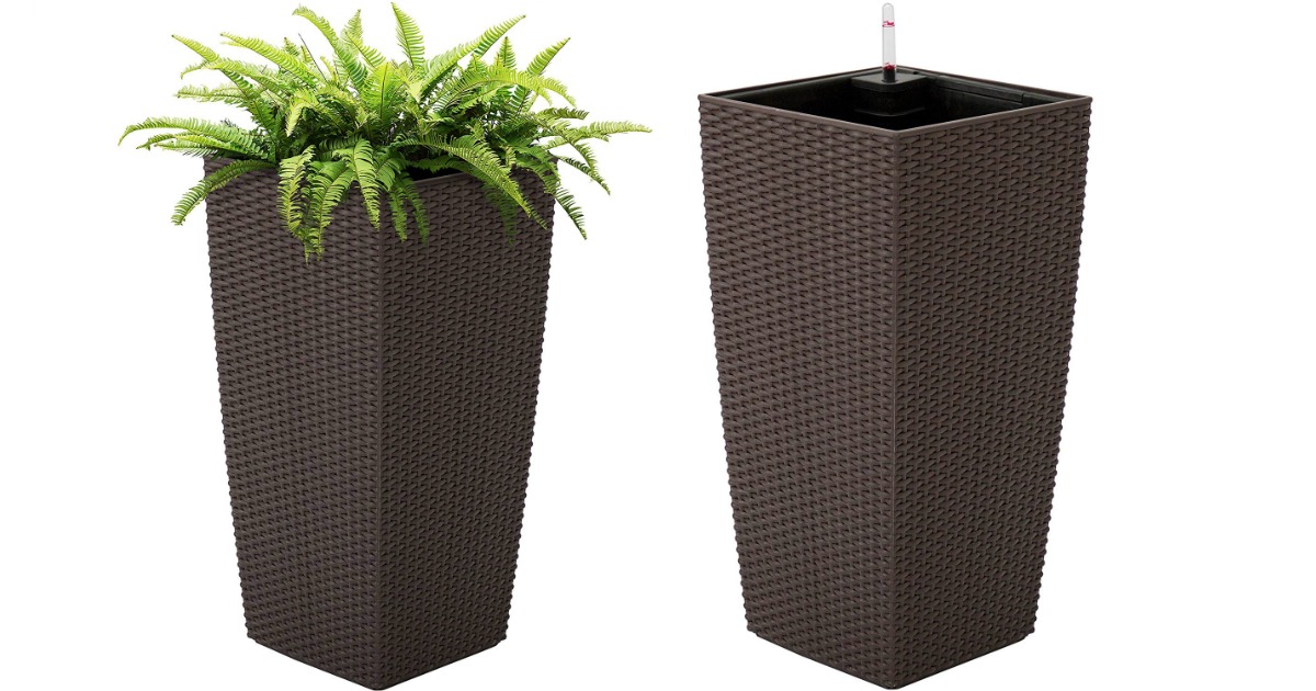 Self Watering Wicker Planter Only $44.99 Shipped + Get $40 Back in ...