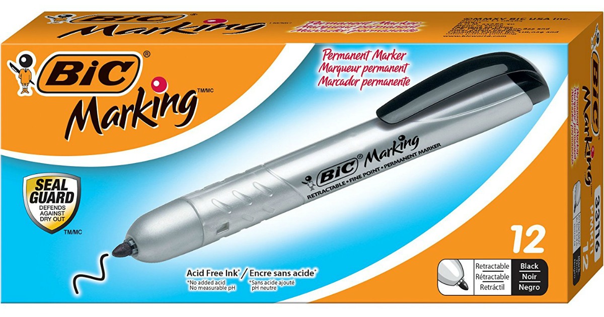 Amazon BIC Fine Point Permanent Markers 12Pack Only 3.98 (Regularly 12)