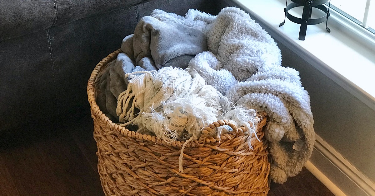 our favorite blankets we have an obsession and shop for — blanket assortment in basket