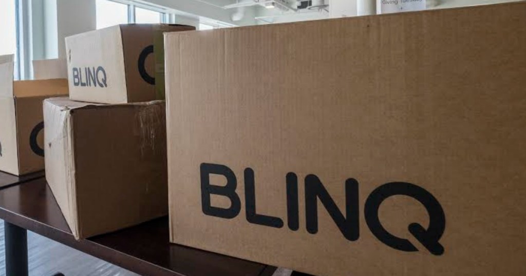 blinq boxes on a counter