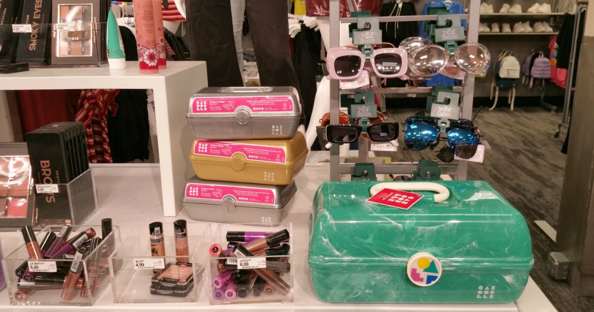 diy locker kits for middle or high school can be made from containers like Caboodle, shown here in the store.