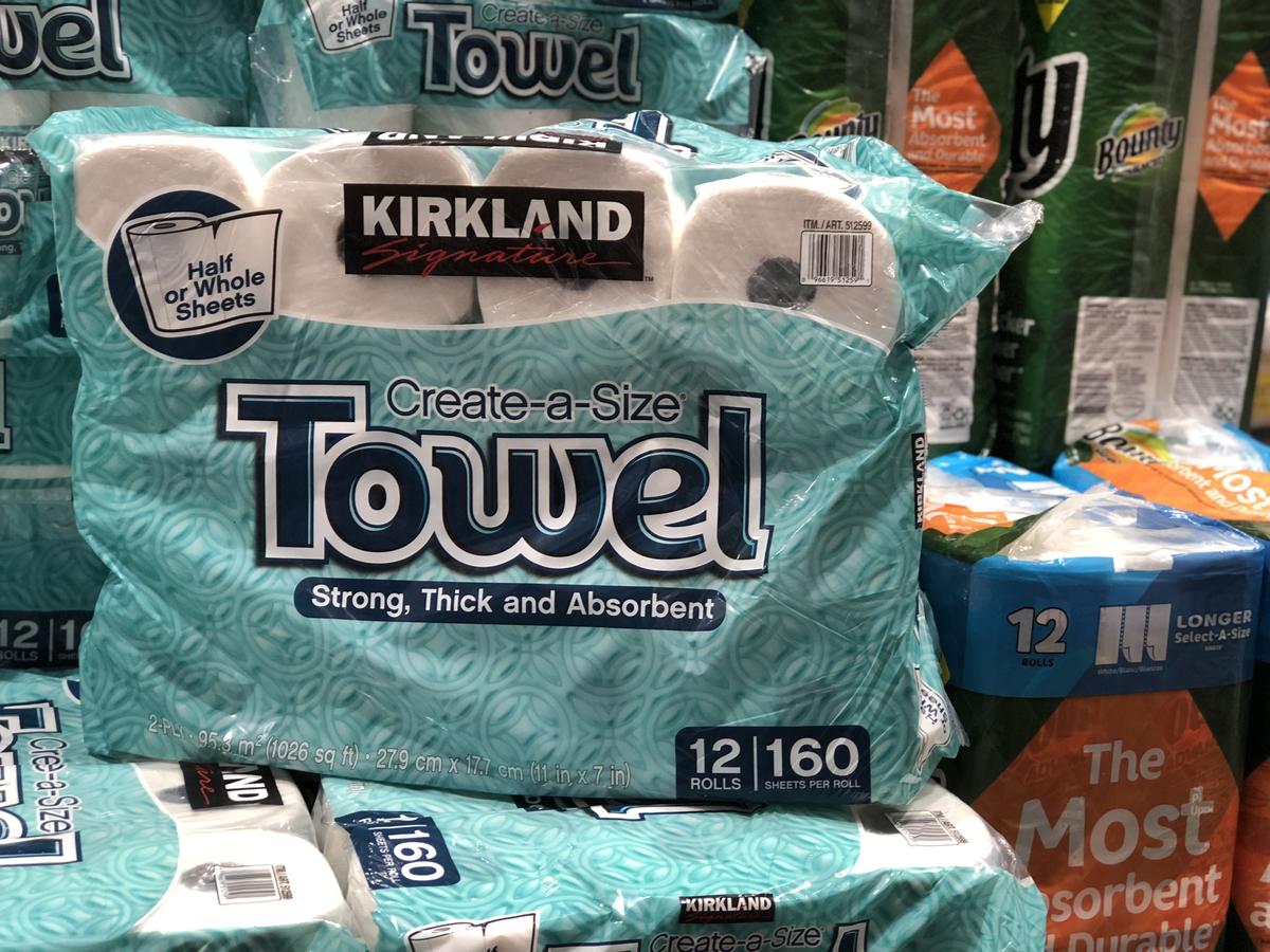name brands sometimes make costco items, like these Kirkland Signature paper towels