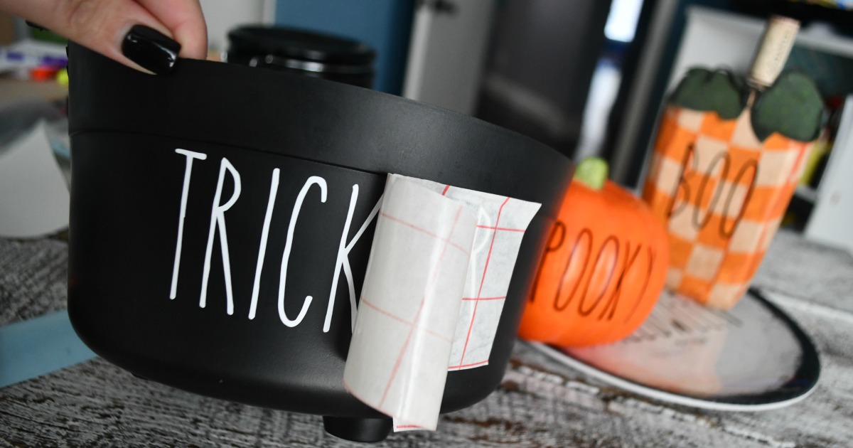 DIY Rae Dunn Inspired Halloween Decorations – a trick or treat pail