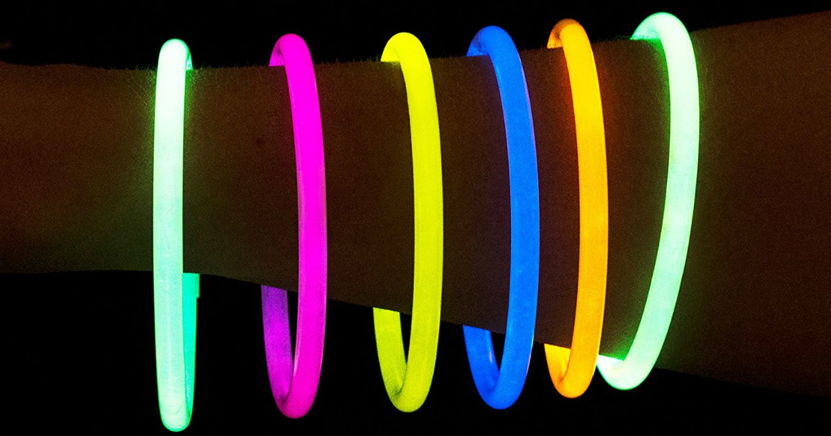 glow stick bracelets on arm