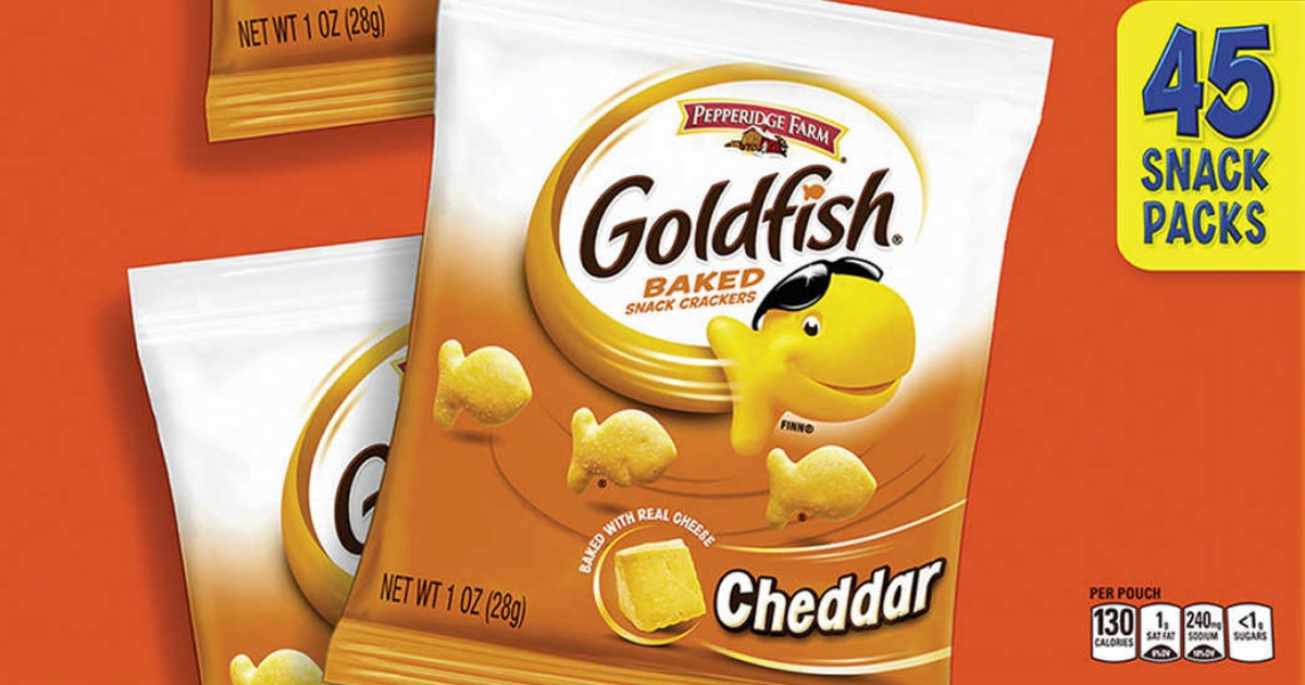 Amazon Goldfish Crackers 45Count Pack Just 6.64 Shipped (Only 15¢ Per Bag)