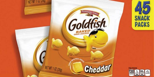 Amazon: Goldfish Crackers 45-Count Pouches Just $6.48 Shipped (Only 14¢ Per Bag)