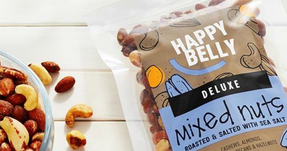 Amazon Prime Happy Belly 16oz Deluxe Mixed Nuts 2Pack Just 11.44 Shipped