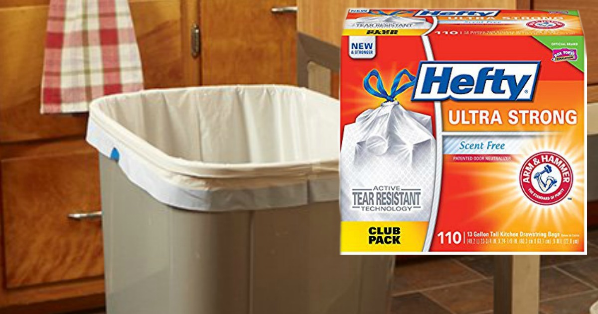 Amazon Hefty Ultra Strong Tall Kitchen Trash Bags 110Count Only 9.70