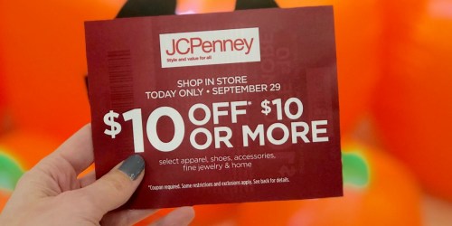 JCPenney $10 Off $10 Coupon Giveaway (TODAY ONLY)