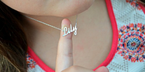 Zales Sterling Silver Personalized Script Name Necklace Only $17.99 (Regularly $60)