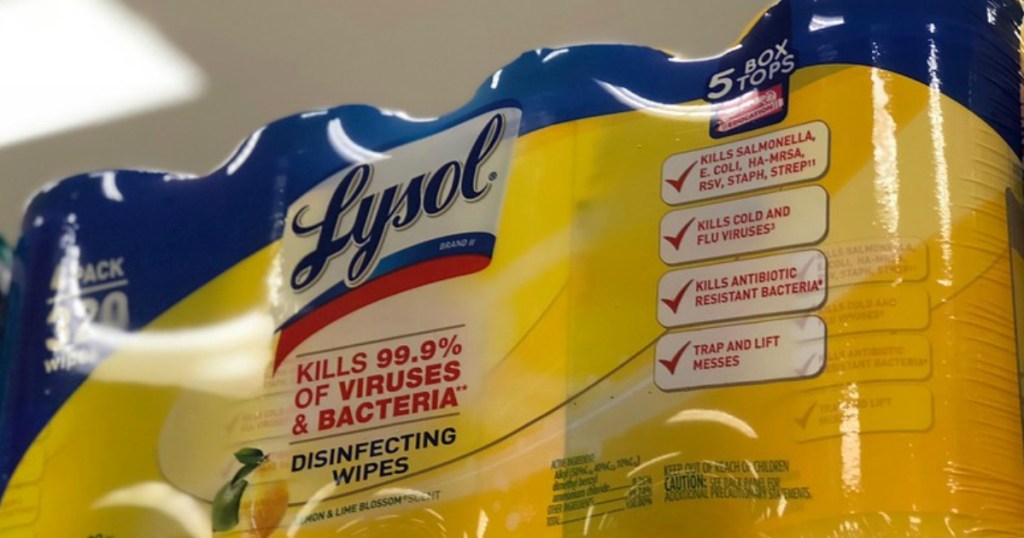 lysol 4-pack of wipes in store