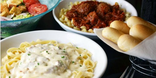 Olive Garden Unlimited Pasta, Breadsticks AND Soup/Salad ONLY $10.99