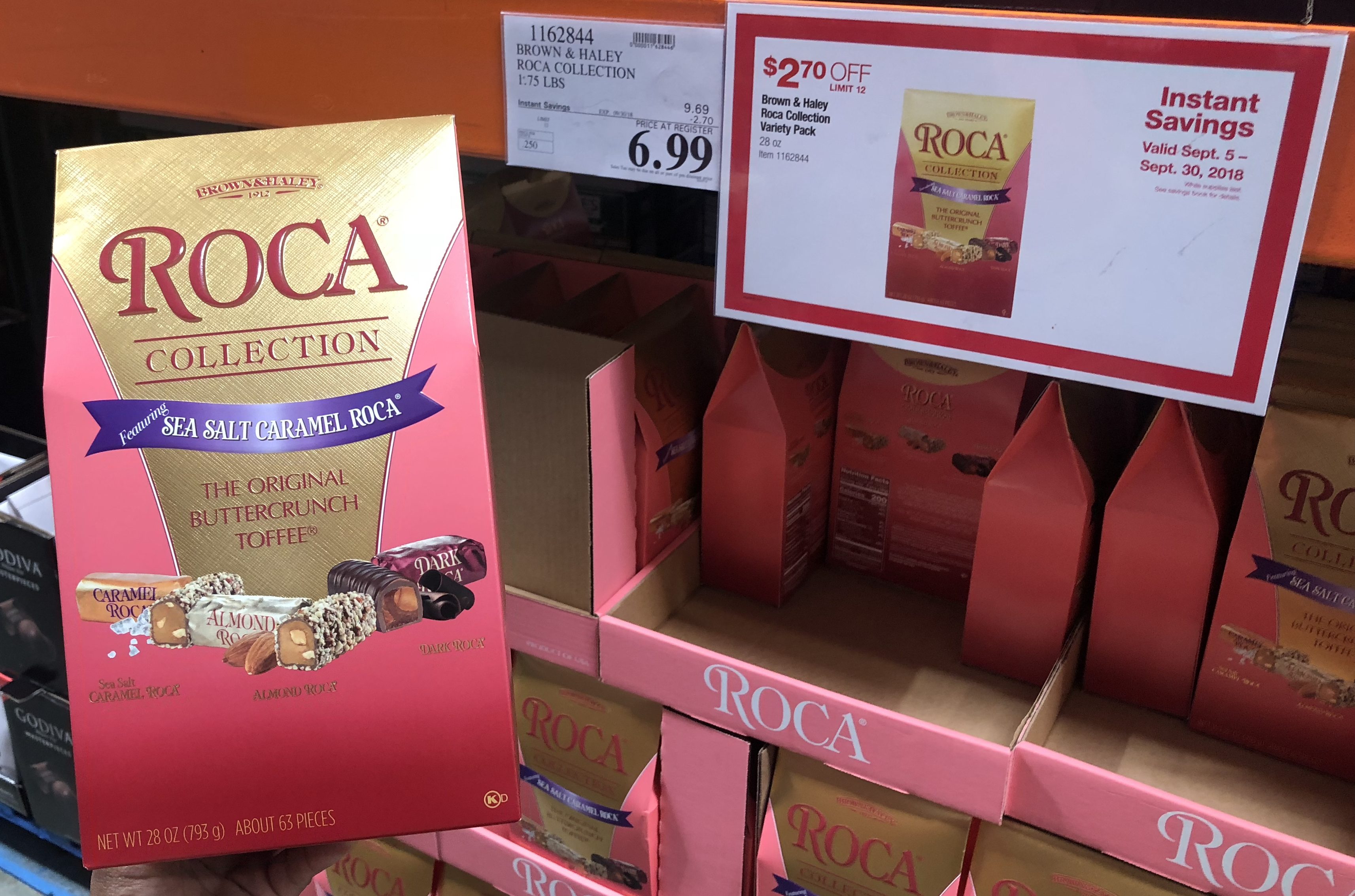 Costco Monthly Deals for September 2018 - Roca caramels at Costco