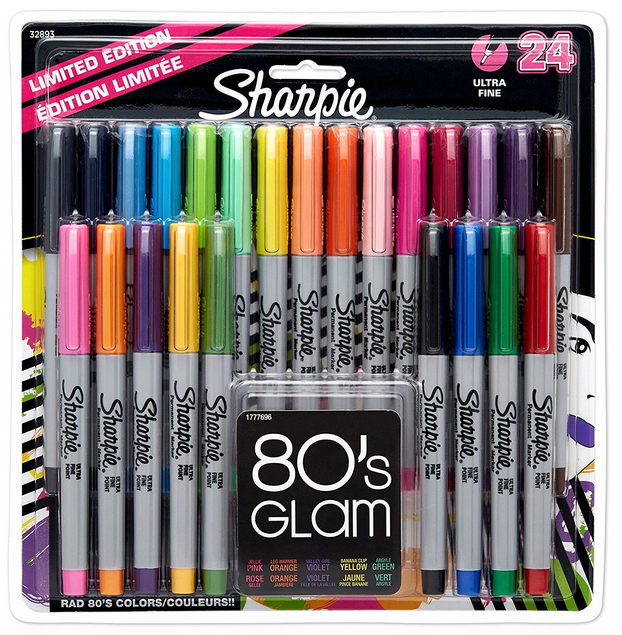 Sharpie Fine Point Permanent Marker 80s Glam Pack of 24 