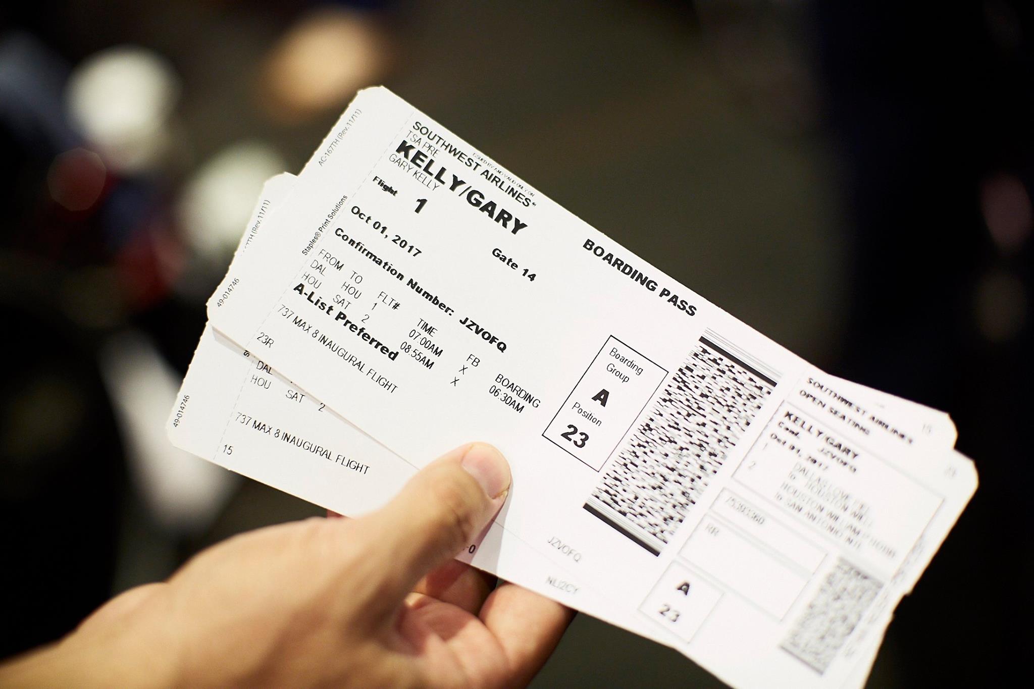printing southwest airlines boarding pass
