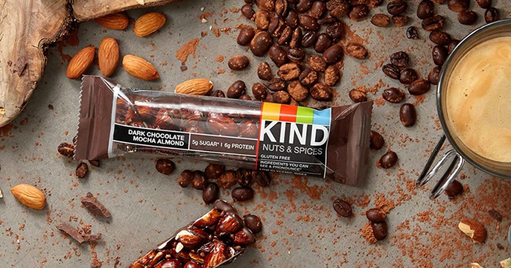 KIND bar with nuts around it